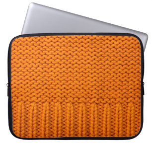Housse Pour Ordinateur Portable beau tissu tricoté fait main jaune clair col