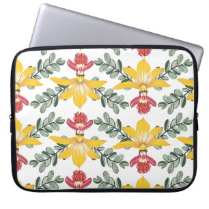 Housse Pour Ordinateur Portable Beauté de l'orchidée : motif floral Elégance.