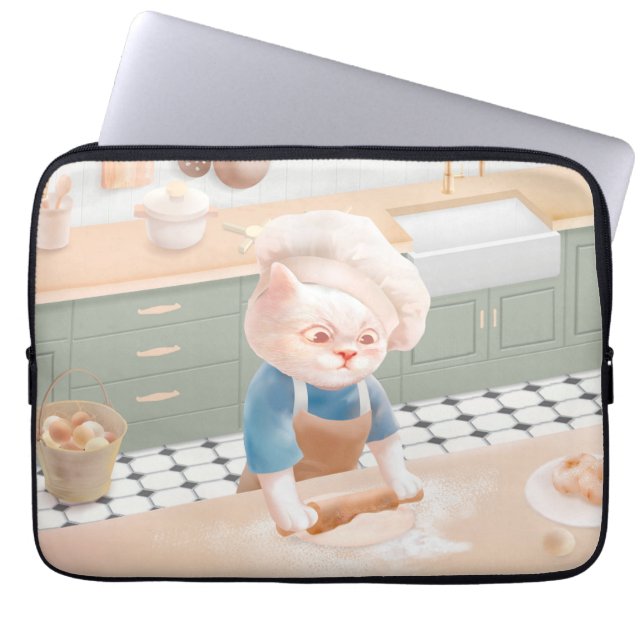 Housse Pour Ordinateur Portable Bébé Bébé - Cosy Morning Kneading (Devant)