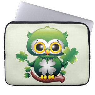 Housse Pour Ordinateur Portable Bébé Hibou Mignon St Patrick Dessin Animé