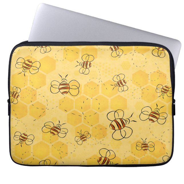 Housse Pour Ordinateur Portable Bee Buzzing Honey Bees mignonne (Devant)