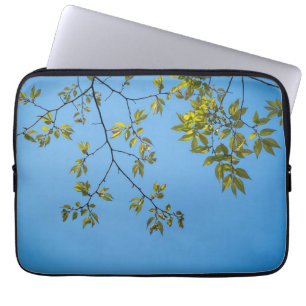 Housse Pour Ordinateur Portable belle branche avec serrure feuille verte et jaune