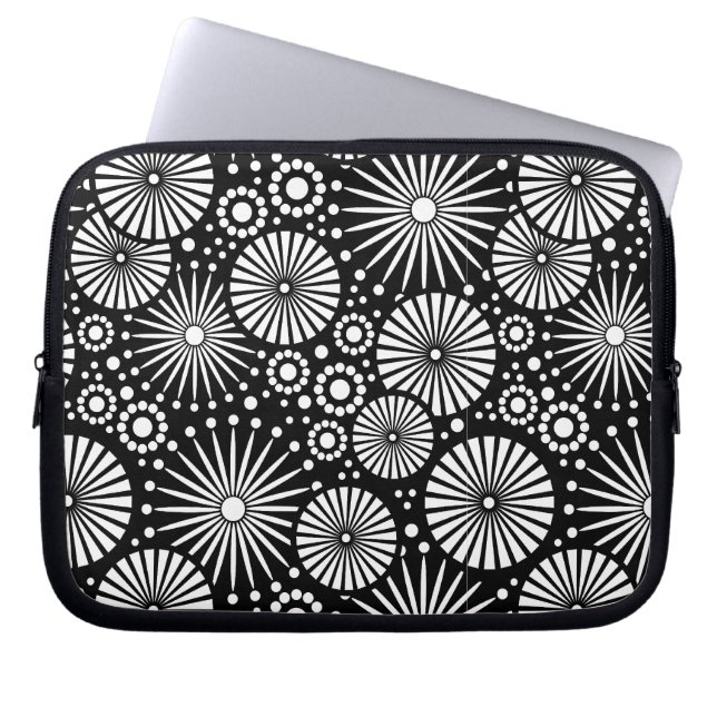 Housse Pour Ordinateur Portable Belle manches d'ordinateur portable noir et blanc  (Devant)