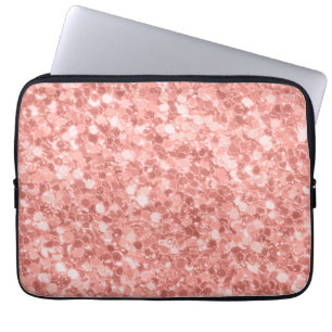 Housse Pour Ordinateur Portable Belle Rose Sparkle Gold Faux Parties scintillant