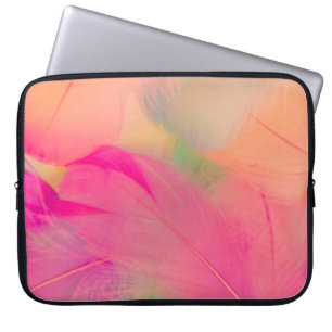 Housse Pour Ordinateur Portable Belles plumes abstraites violettes et bleues sur l