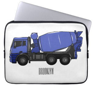 Housse Pour Ordinateur Portable Béton mélange camion de transport caricature