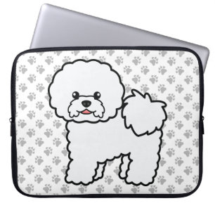 Housse Pour Ordinateur Portable Bichon Frise Chien de Dessin Animé Mignon & Pattes