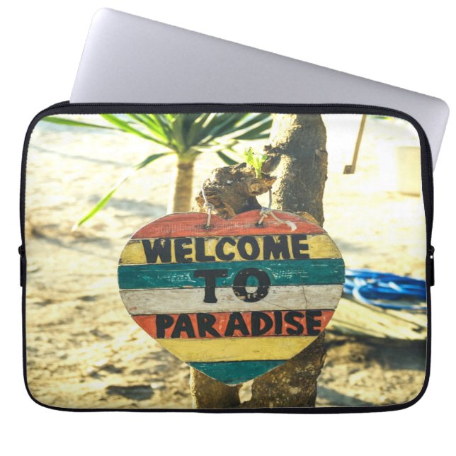 Housse Pour Ordinateur Portable Bienvenue à paradise Beach Ocean (Devant)