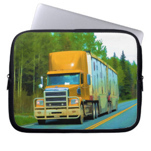 Housse Pour Ordinateur Portable Big Truck and Highway Art pour les amateurs de cam