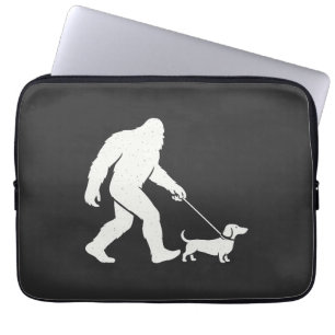 Housse Pour Ordinateur Portable Bigfoot marchant teckel drôle de chien wiener papa