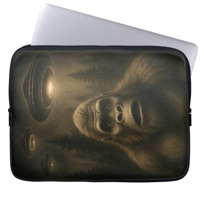 Housse Pour Ordinateur Portable Bigfoot Sasquatch Alien UFO Funny (Devant)