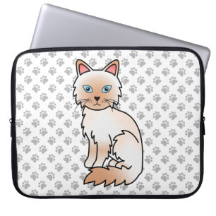 Housse Pour Ordinateur Portable Birman / Ragdoll Point Rouge Chat & Pattes Mignon