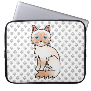 Housse Pour Ordinateur Portable Birman / Ragdoll tigré pointe rouge Chat & Pattes