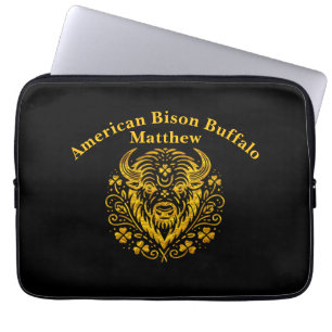 Housse Pour Ordinateur Portable Bison doré avec motif floral