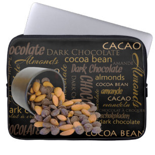 Housse Pour Ordinateur Portable Bits de chocolat et amandes ferment la photo