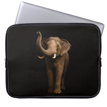 Black 4 Luxe Laptop Sleeve, Mighty Elephant