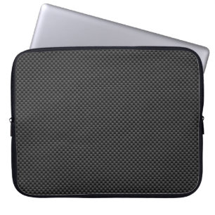 Housse Pour Ordinateur Portable Black Carbon Fiber Style Print Background