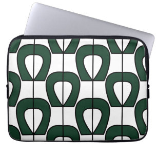 Housse Pour Ordinateur Portable Blanc Vert moderne Cool géométrique Abstrait