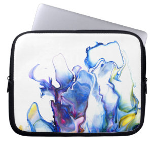 Housse Pour Ordinateur Portable Bleu Abstrait Fluid Art