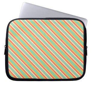 Housse Pour Ordinateur Portable Bleu bleu rose jaune rétro