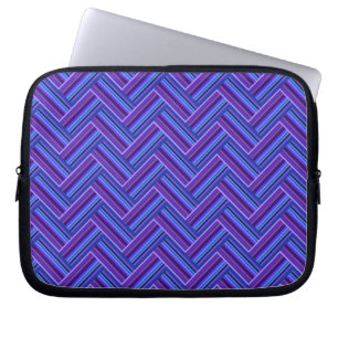 Housse Pour Ordinateur Portable Bleu et violet rayures double tissage