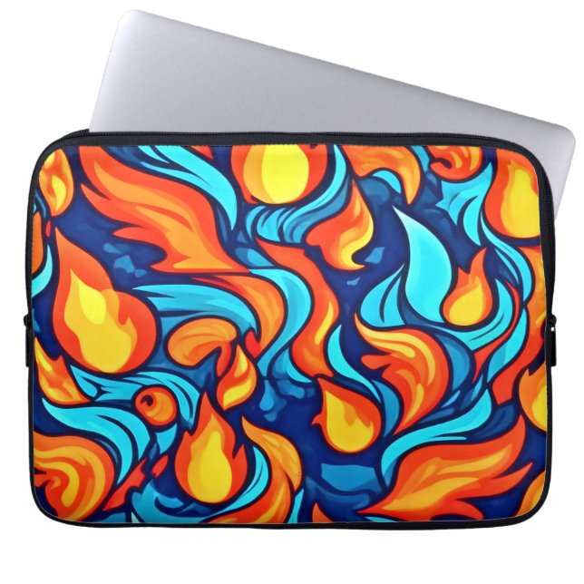 Housse Pour Ordinateur Portable Bleu flamboyant abstrait (Devant)