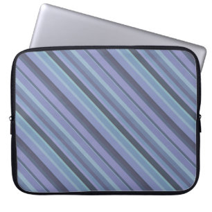 Housse Pour Ordinateur Portable Bleu-gris bandes diagonales