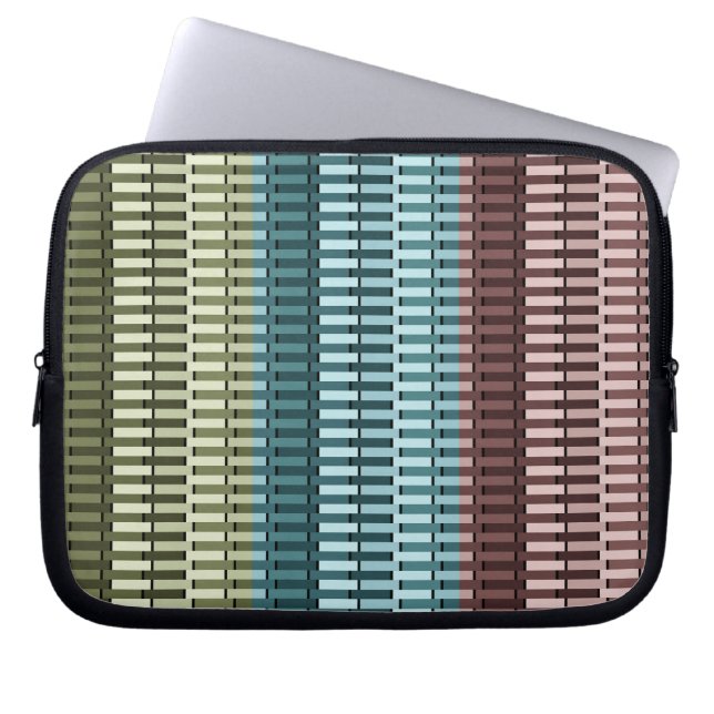 Housse Pour Ordinateur Portable Bleu Jaune Vert Rouge Design Moderne Chic Motif (Devant)