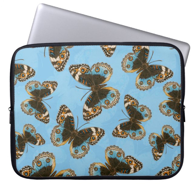 Housse Pour Ordinateur Portable Bleu motif papillon Pansy (Devant)