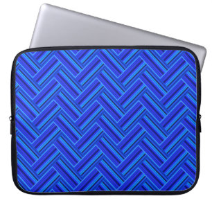Housse Pour Ordinateur Portable Bleu rayures double motif