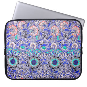 Housse Pour Ordinateur Portable Bleu vintage rose Corncockle de William Morris