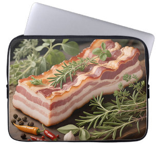 Housse Pour Ordinateur Portable Bloc d'Herbes au Bacon Croustillant