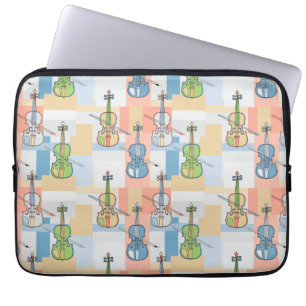 Housse Pour Ordinateur Portable Blocs de violon coloré