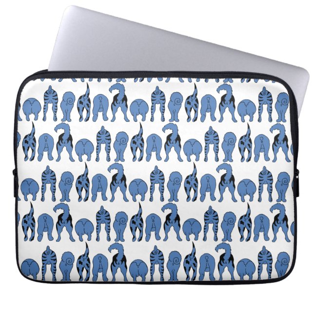 Housse Pour Ordinateur Portable Blue Dog Butts Pattern (Devant)