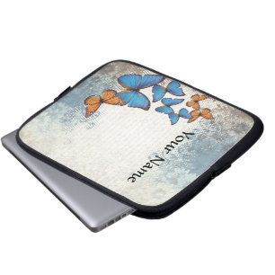 Housse Pour Ordinateur Portable Blue floral