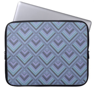 Housse Pour Ordinateur Portable Blue-grey stripes scale pattern