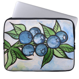 Housse Pour Ordinateur Portable Blueberges d'aquarelle