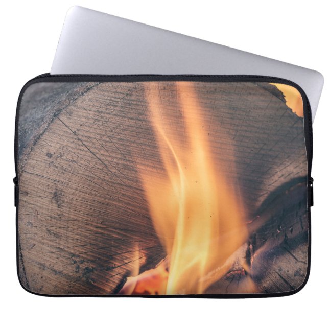 Housse Pour Ordinateur Portable Bois en feu (Devant)