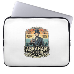 Housse Pour Ordinateur Portable Boisson Patriotique Abraham Rétro Détresse