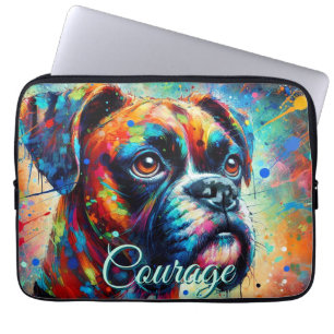 Housse Pour Ordinateur Portable Boîte de chien Boxer personnalisée d'art pop color