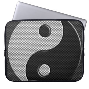 Housse Pour Ordinateur Portable Bold Yin Yang en fibre de carbone style d'impressi