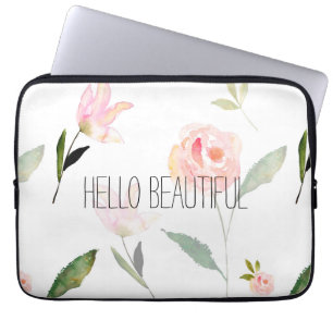 Housse Pour Ordinateur Portable Bonjour belle aquarelle florale