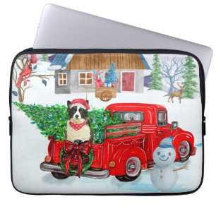 Housse Pour Ordinateur Portable Bordure Collie chien dans la livraison de Noël Cam