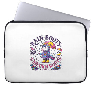 Housse Pour Ordinateur Portable Bottes de pluie licorne et maillot commercial Lico