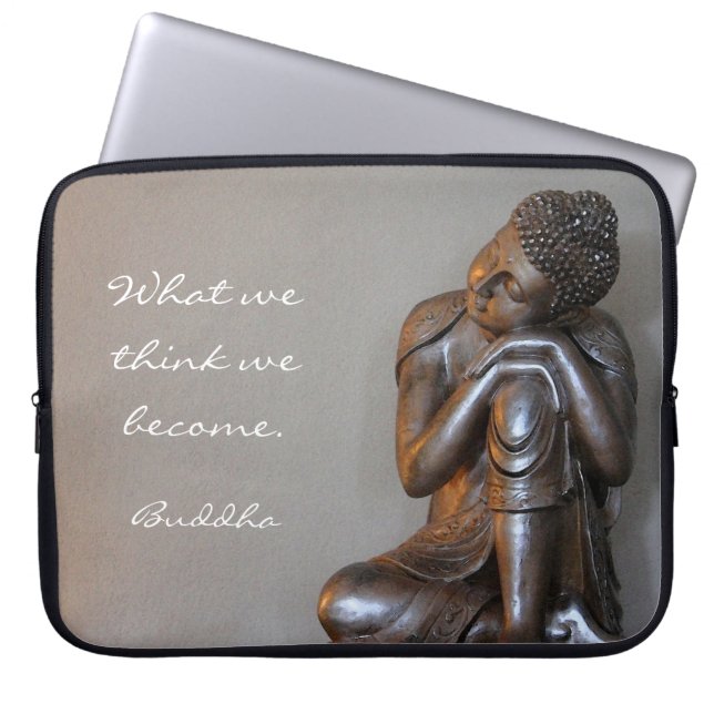 Housse Pour Ordinateur Portable Bouddha argenté paisible (Devant)