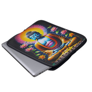 Housse Pour Ordinateur Portable Bouddha - Pleine conscience en fleurs
