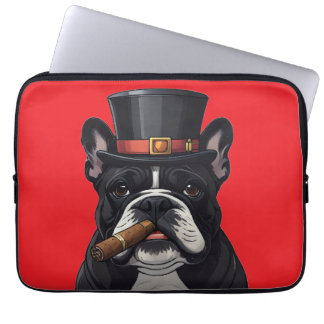 Housse Pour Ordinateur Portable Bouledogue français French Bulldog cigare