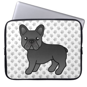 Housse Pour Ordinateur Portable Bouledogue français noir Chien de dessin animé mig