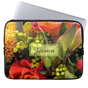Housse Pour Ordinateur Portable Bouquet de fleurs orange photo personnalisé