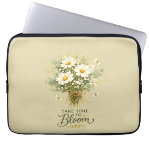Housse Pour Ordinateur Portable Bouquet de fleurs sauvages blanches
